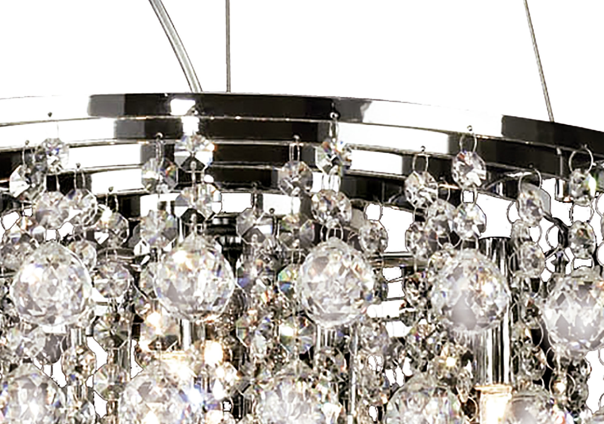 Atla Polished Chrome Crystal Ceiling Lights Diyas Single Crystal Pendants